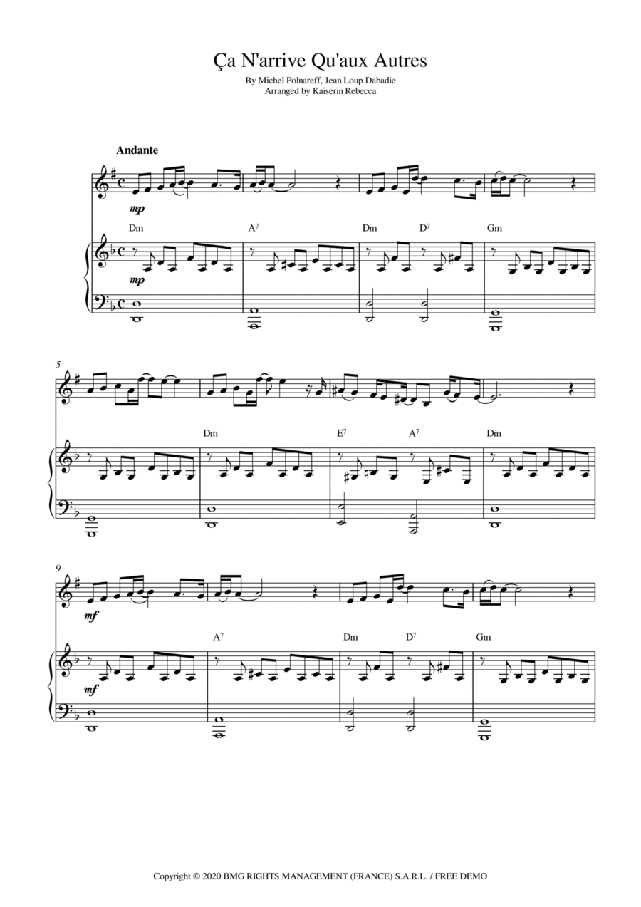 Ca N'arrive Qu'aux Autres Trumpet Solo scores gallery preview page 1