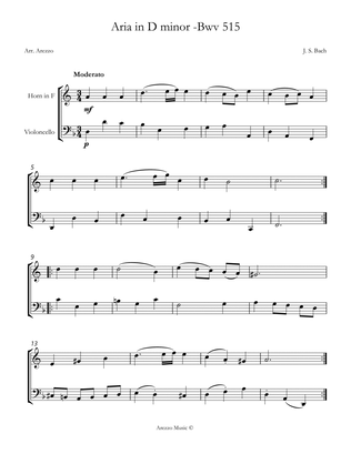 aria bwv 515 horn and cello sheet music