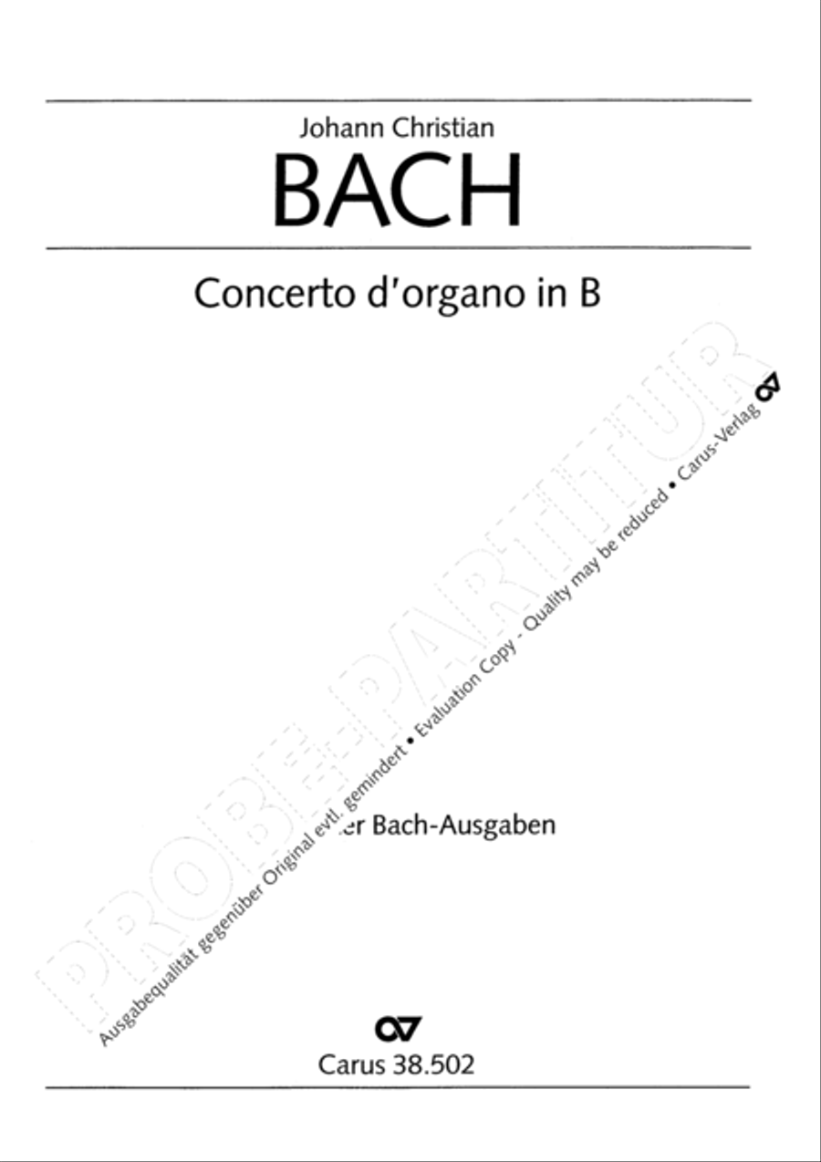 Organ Concerto in B flat major (Orgelkonzert in B) Violin scores gallery preview page 2