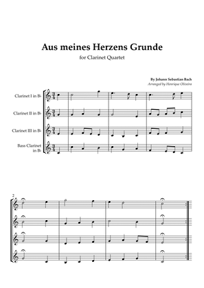 Bach's Choral - "Aus meines Herzens Grunde" (Clarinet Quartet)