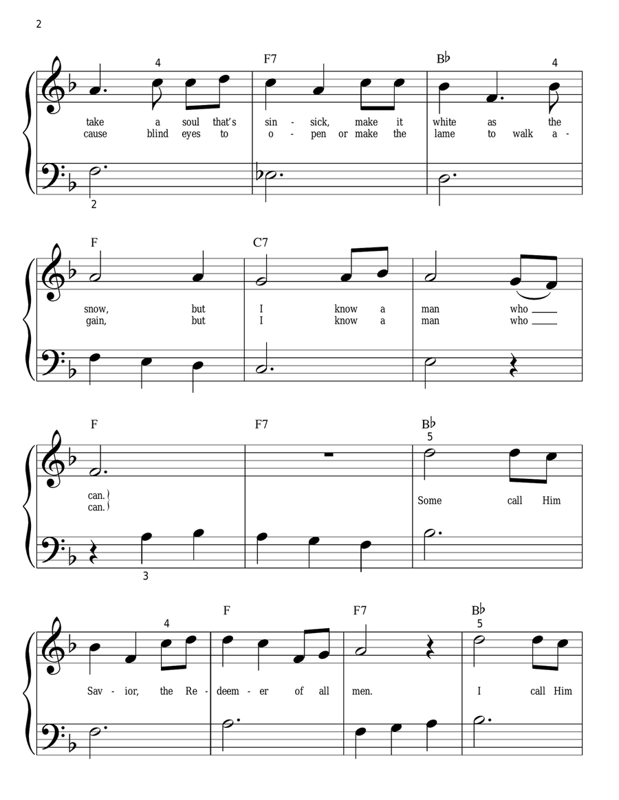 I Know A Man Who Can Easy Piano scores gallery preview page 2
