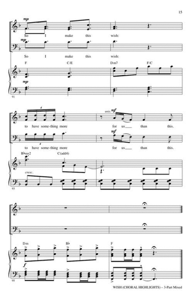 Wish (Choral Highlights) (Medley) by Audrey Snyder 3-Part - Sheet Music