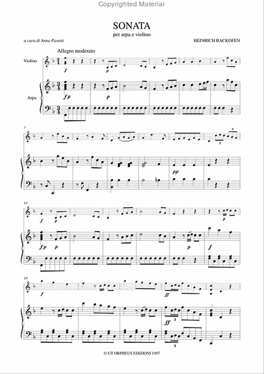 Sonata for Harp and Violin Harp scores gallery preview page 2