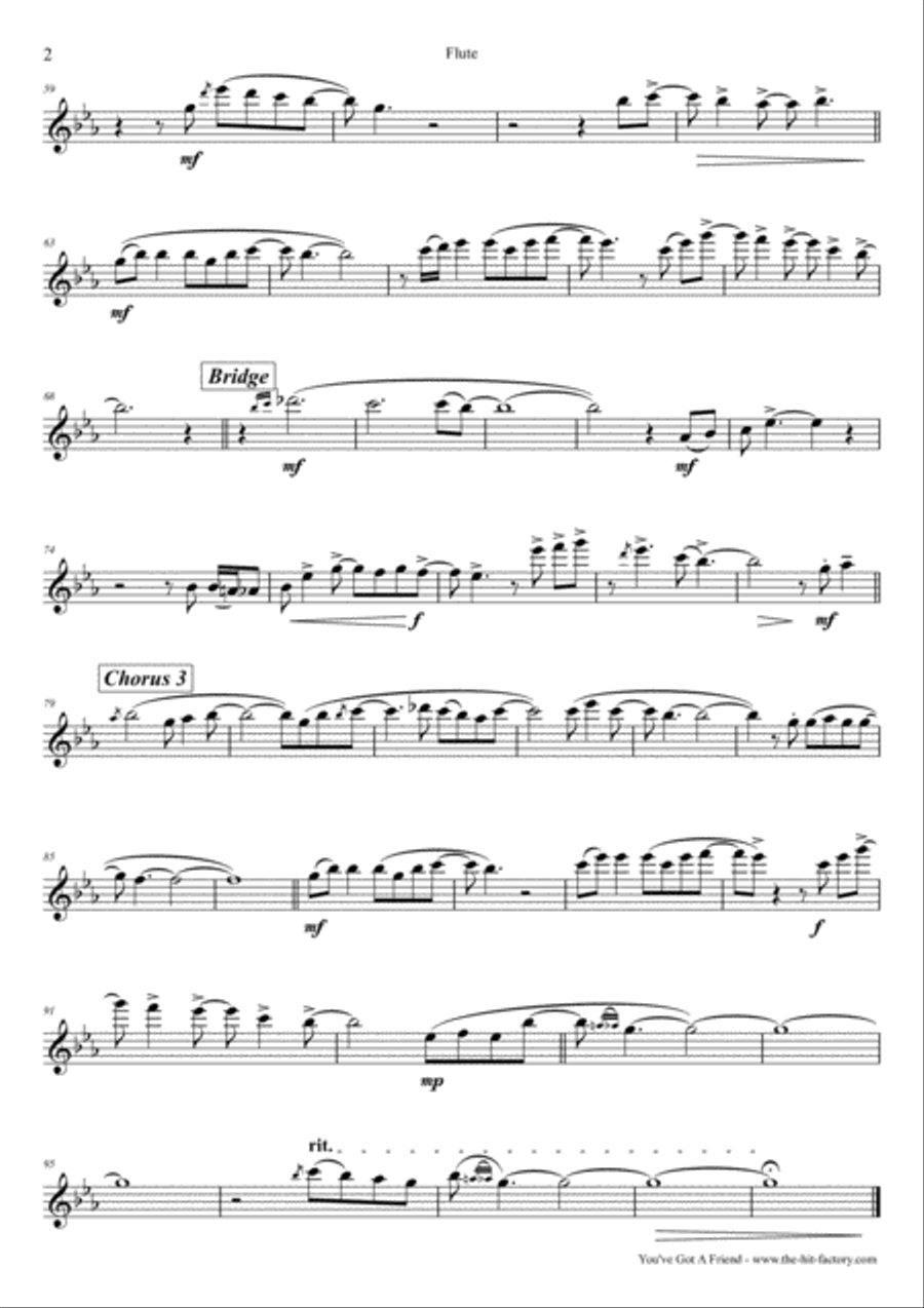You've Got A Friend Woodwind Quintet scores gallery preview page 6