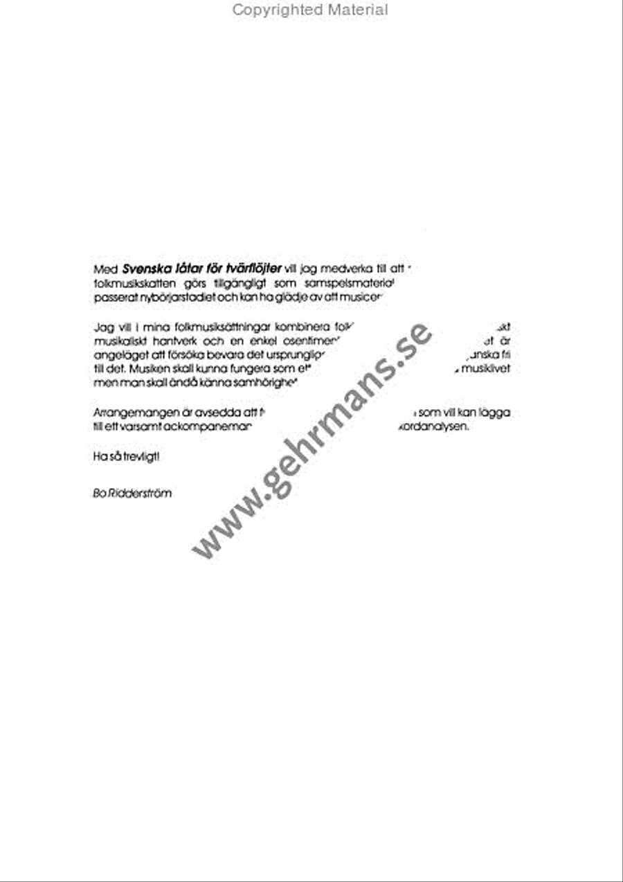 Svenska latar for tvarflojter Flute Duet scores gallery preview page 2