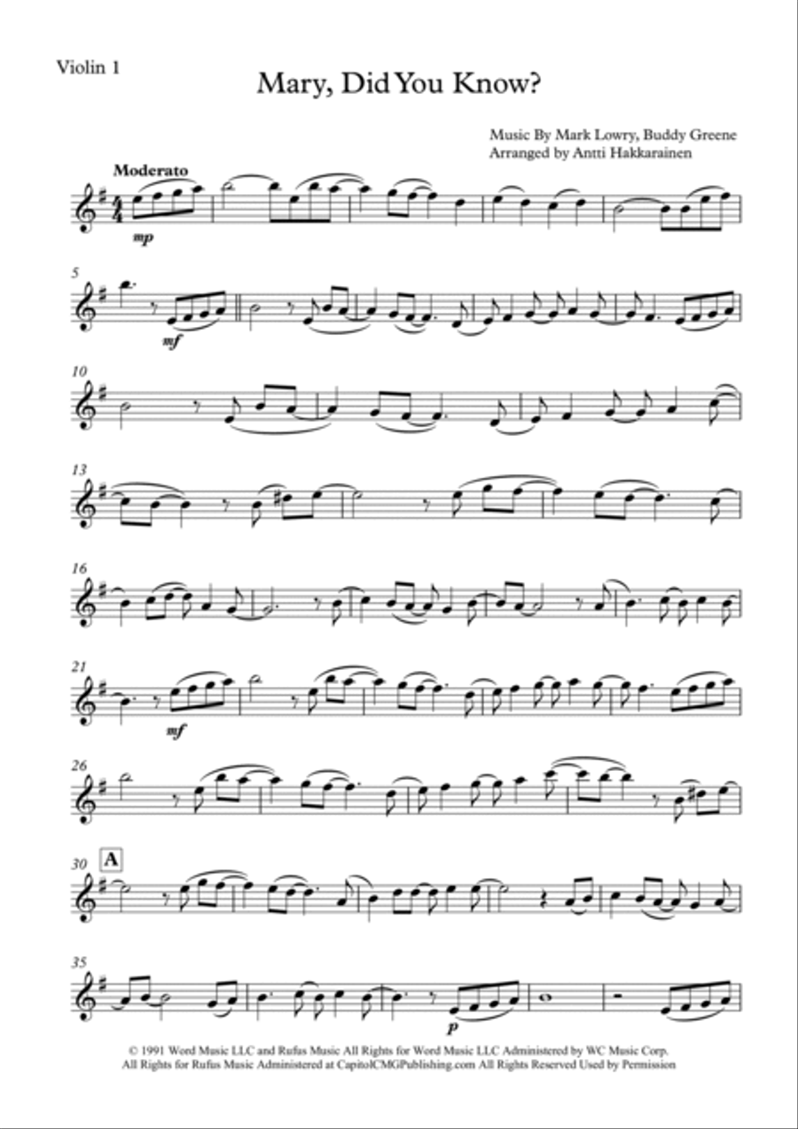 Mary, Did You Know? Mary, Did You Know? String Quartet scores gallery preview page 6