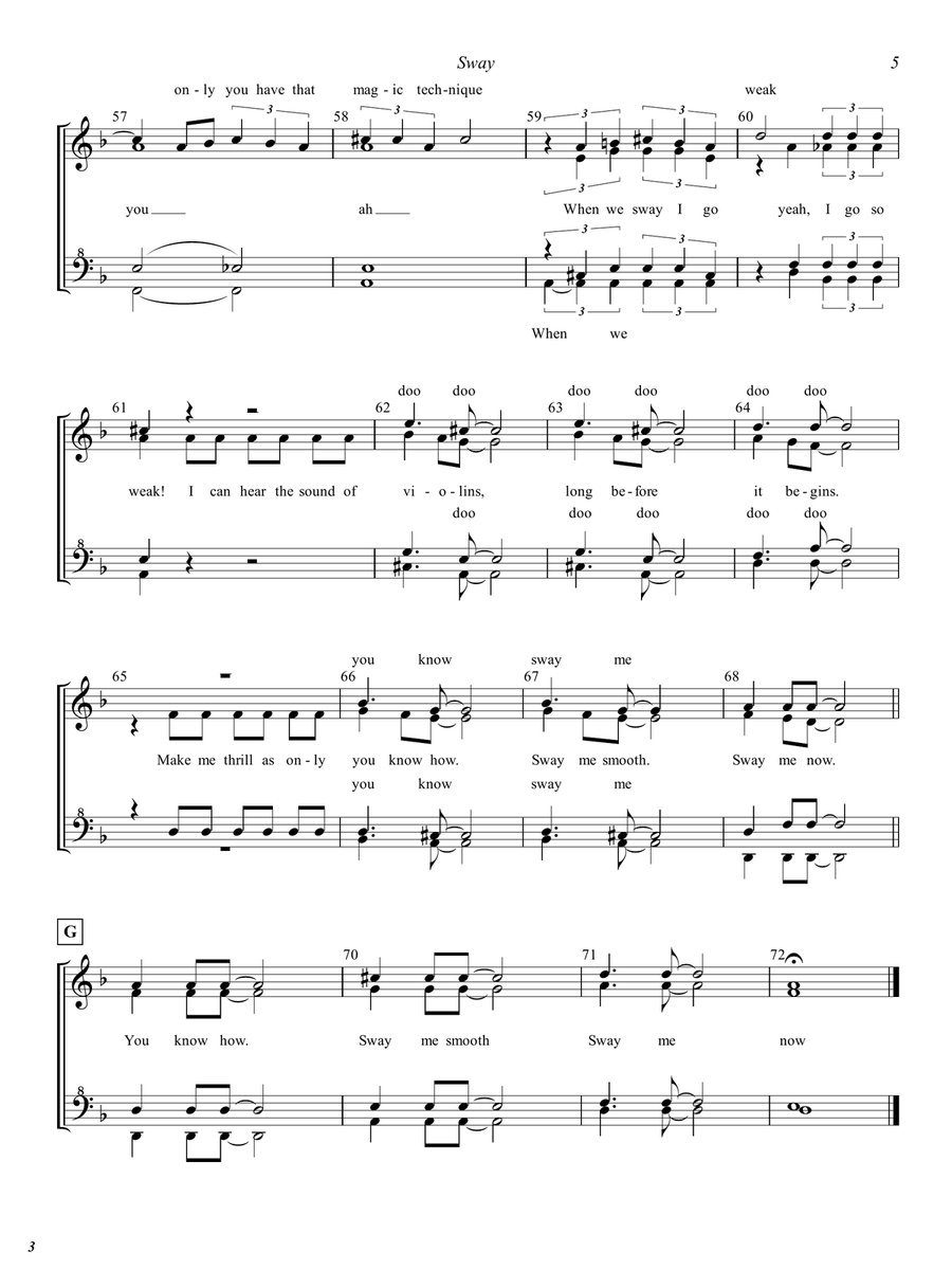 Sway (Quien Sera) SSAA scores gallery preview page 5