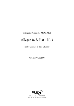 Book cover for Allegro in B Flat - K. 3