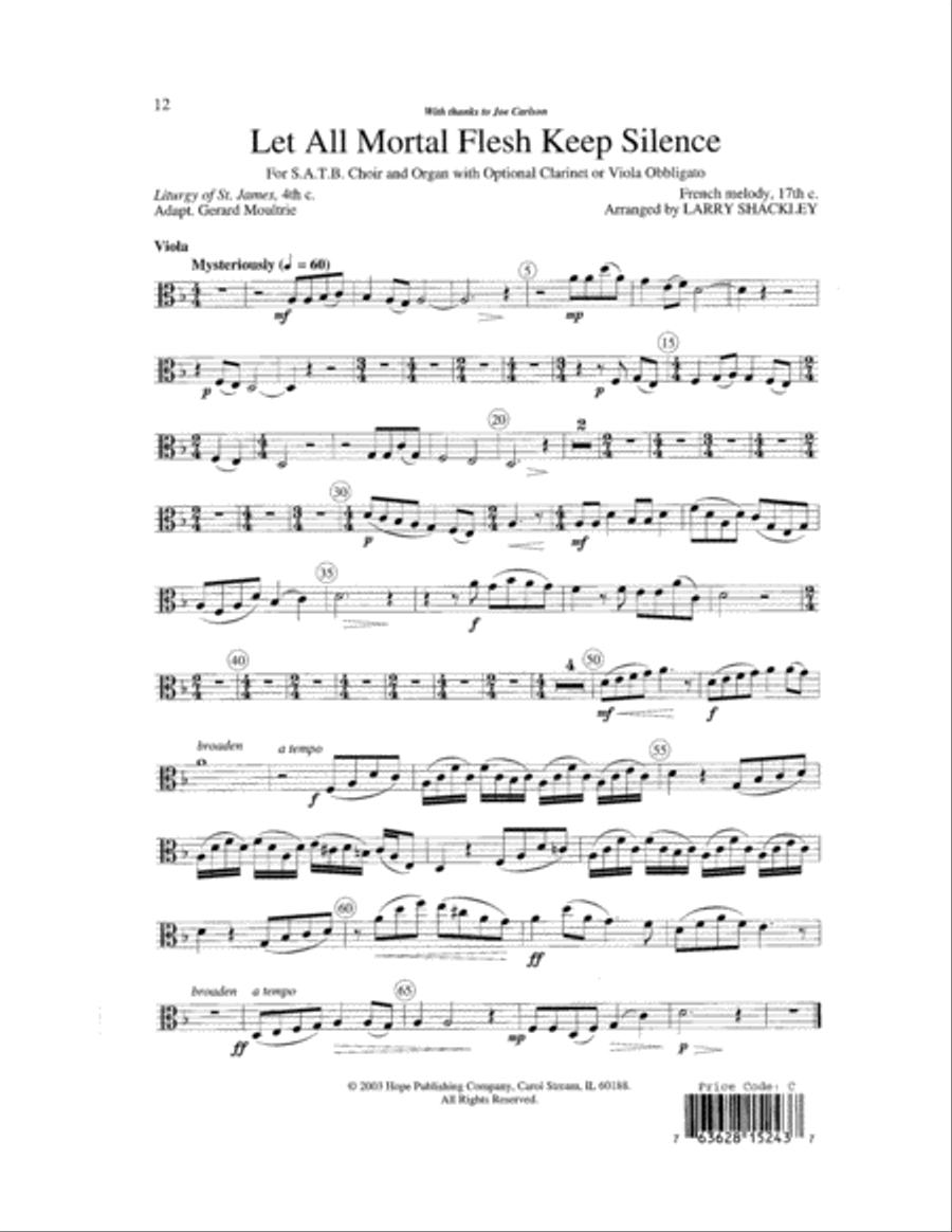 Let All Mortal Flesh Keep Silence 4-Part scores gallery preview page 12