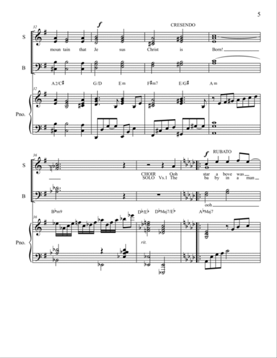 Go Tell It On The Mountain Piano, Vocal, Guitar scores gallery preview page 5