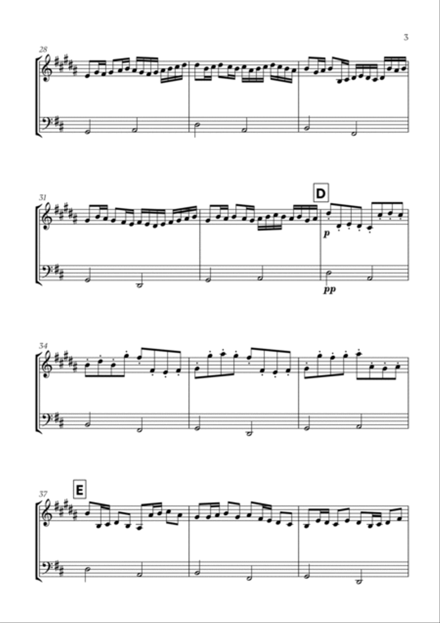 Canon in D (for Alto Sax and Trombone) Trombone Duet scores gallery preview page 3