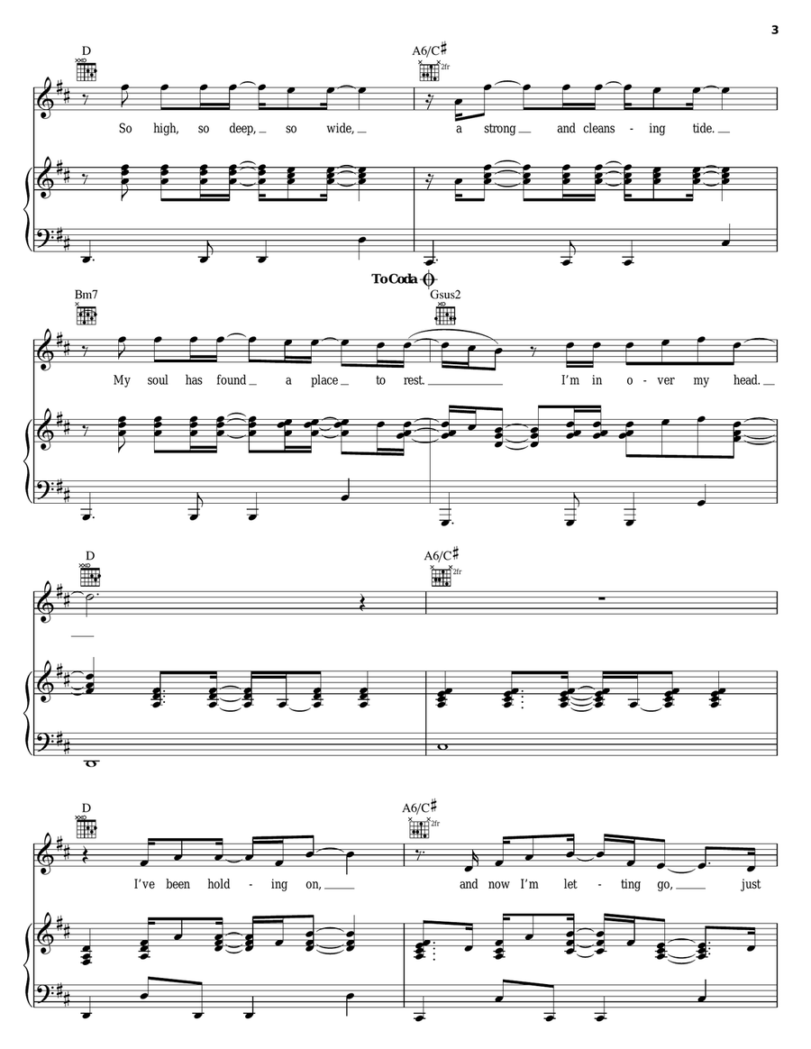 Over My Head Piano, Vocal, Guitar scores gallery preview page 3