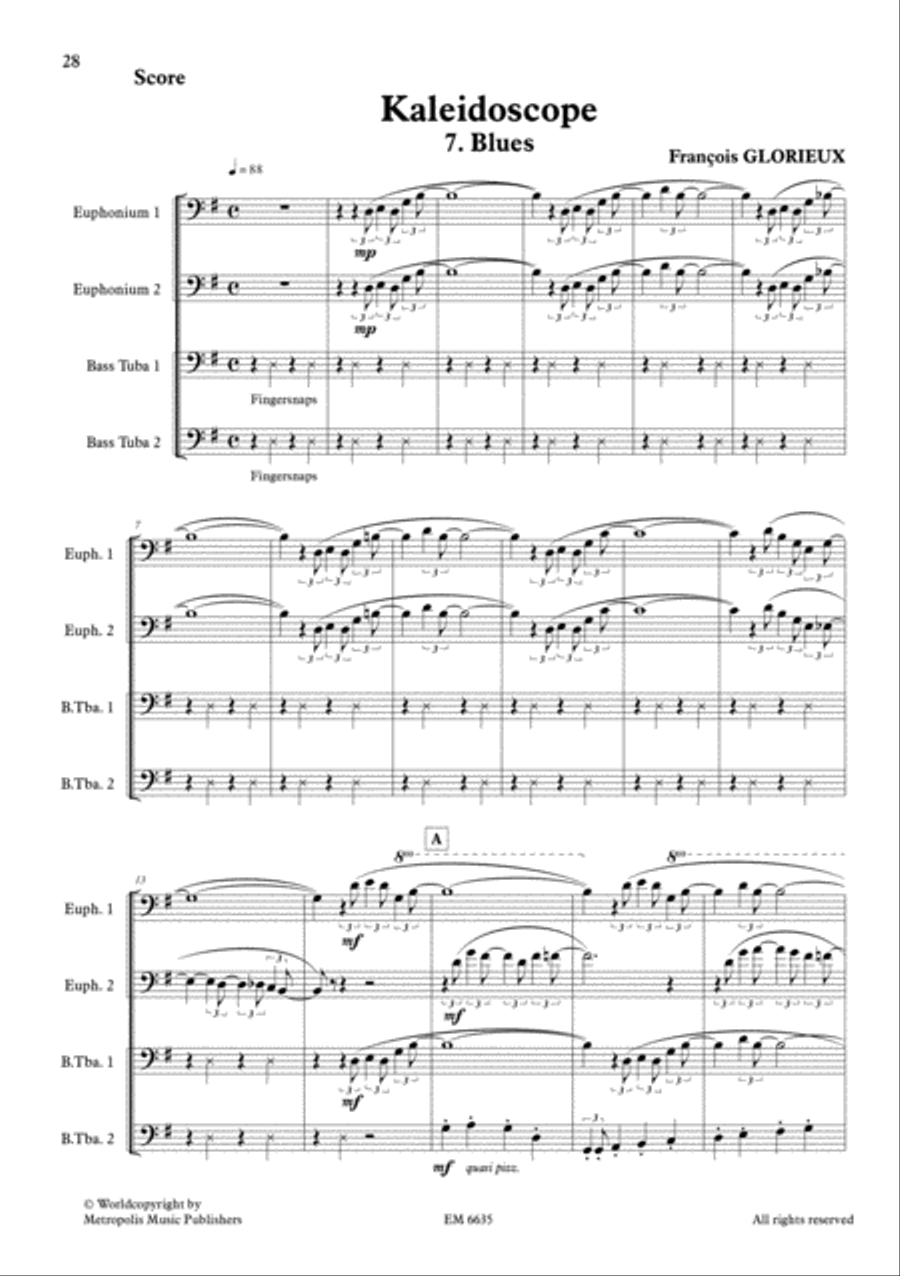 Kaleidoscope for Tuba Quartet Tuba Quartet scores gallery preview page 8