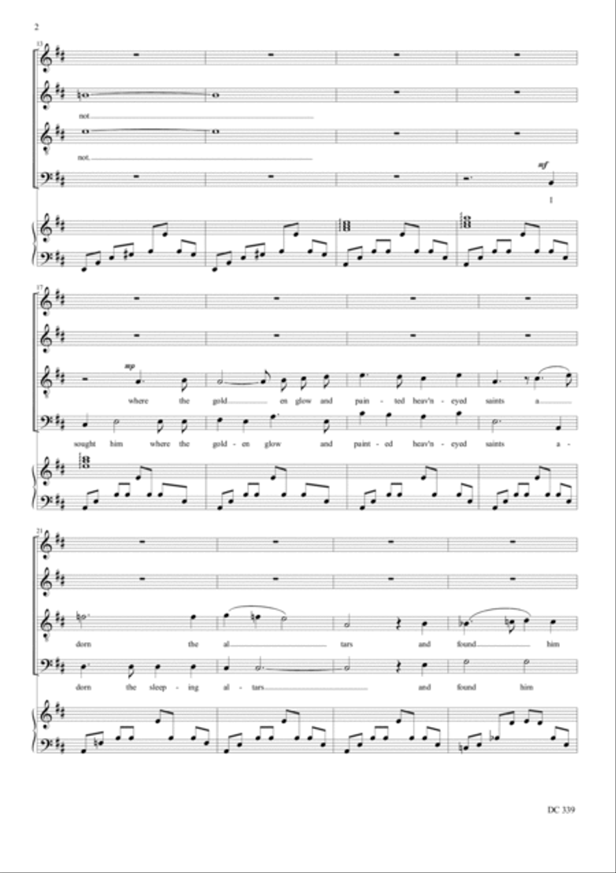 Christmas Song (SATB choir and piano) 4-Part scores gallery preview page 2