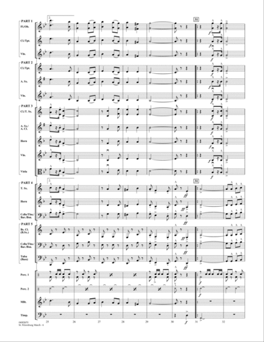 St. Petersburg March - Conductor Score (Full Score) Concert Band scores gallery preview page 5
