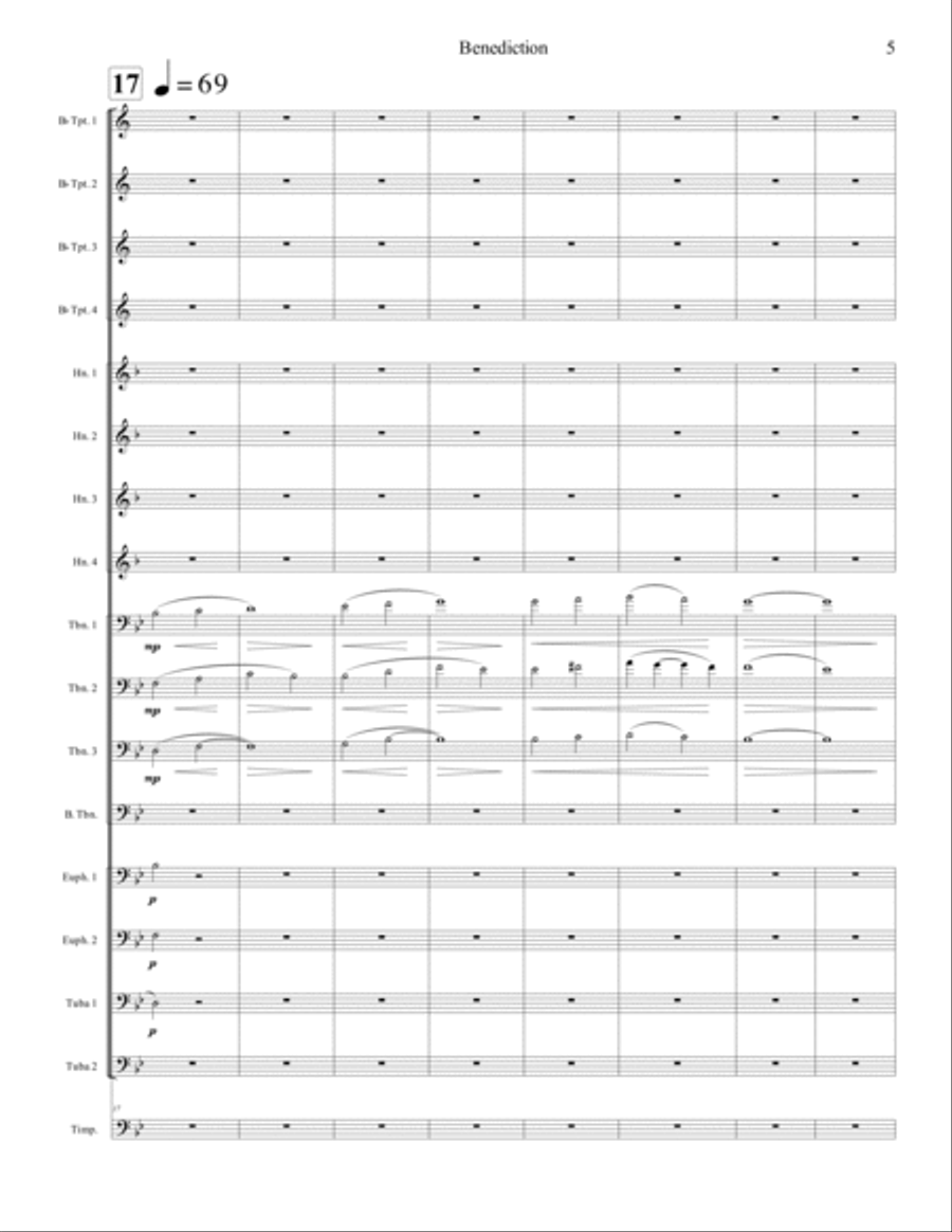 Benediction (Brass Choir - Score and Parts) Brass Ensemble scores gallery preview page 5