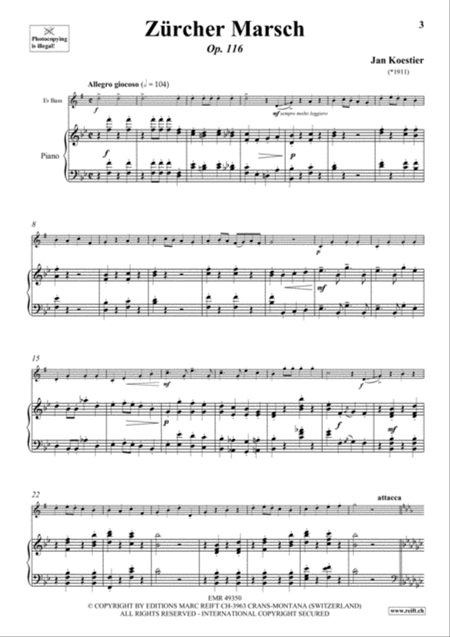 Zurcher Marsch Zurcher Marsch Piano Accompaniment scores gallery preview page 6