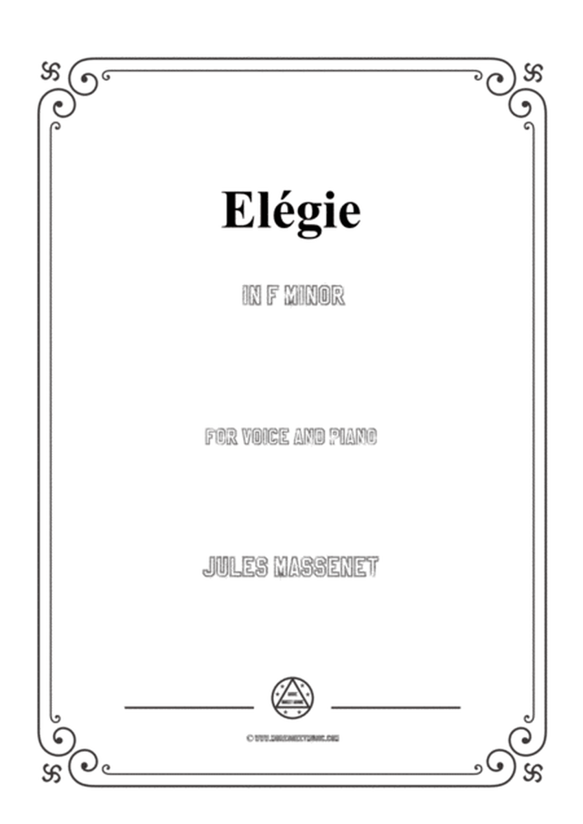 Massenet-Elégie in f minor,for Voice and Piano image number null
