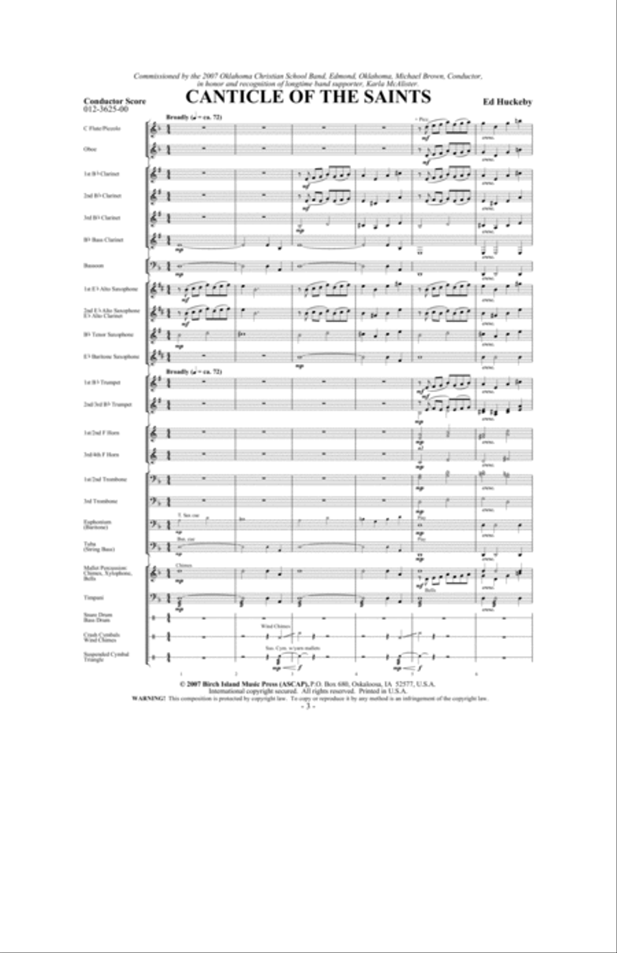 Canticle of the Saints Concert Band scores gallery preview page 2