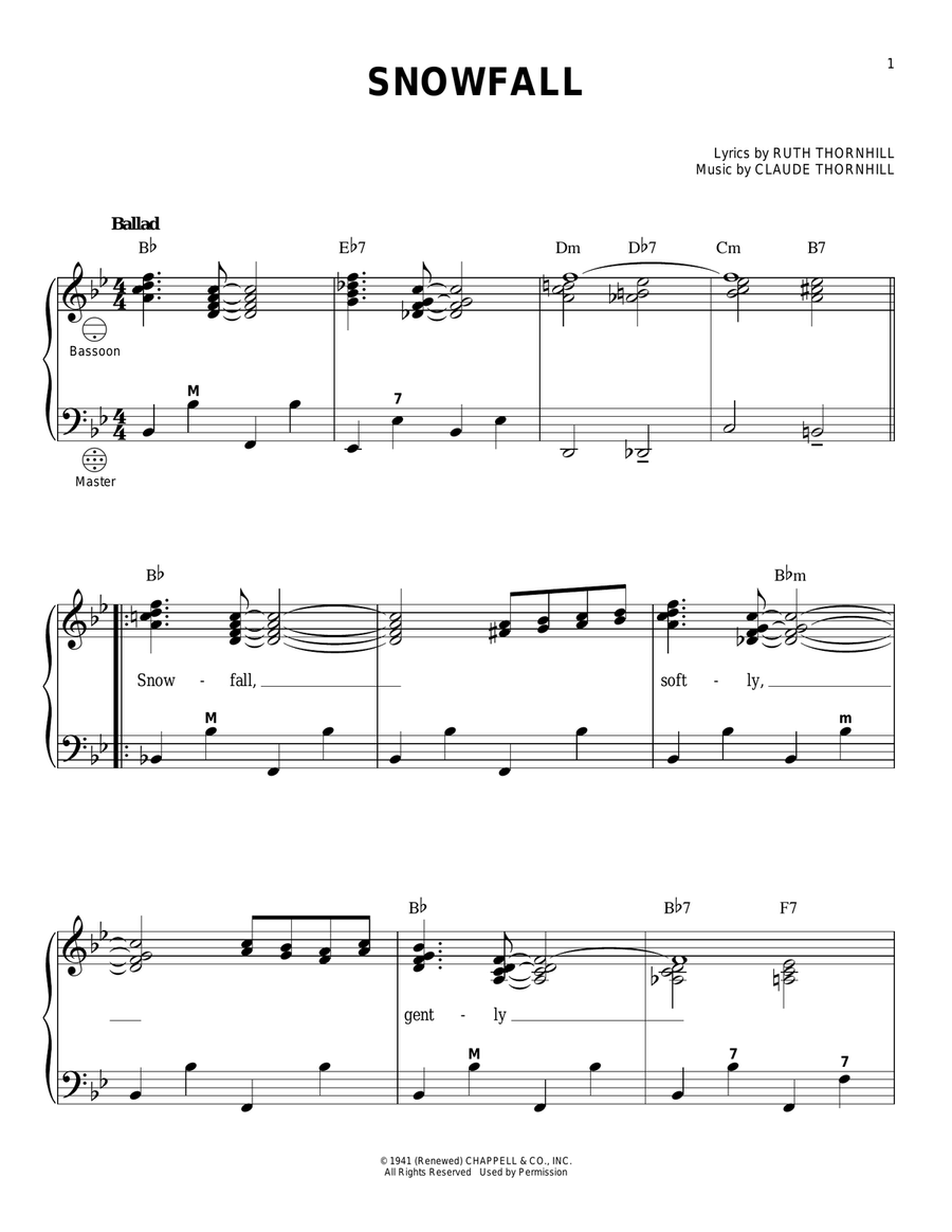Snowfall Piano scores gallery preview page 1