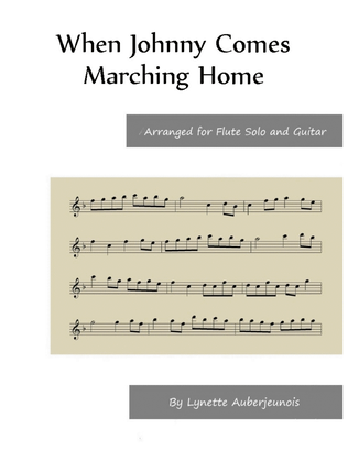 When Johnny Comes Marching Home - Flute Solo with Guitar Chords