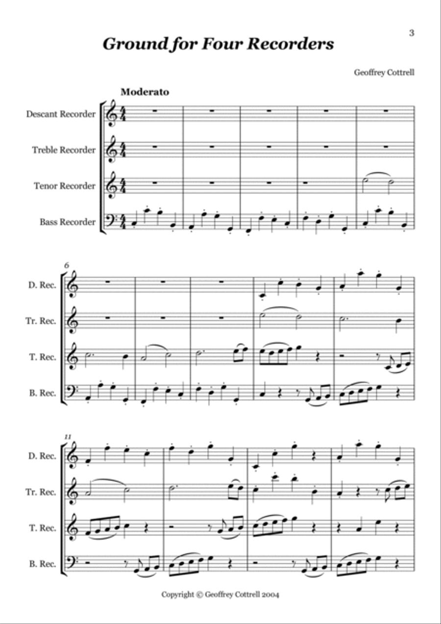 Ground for four recorders Recorder scores gallery preview page 3