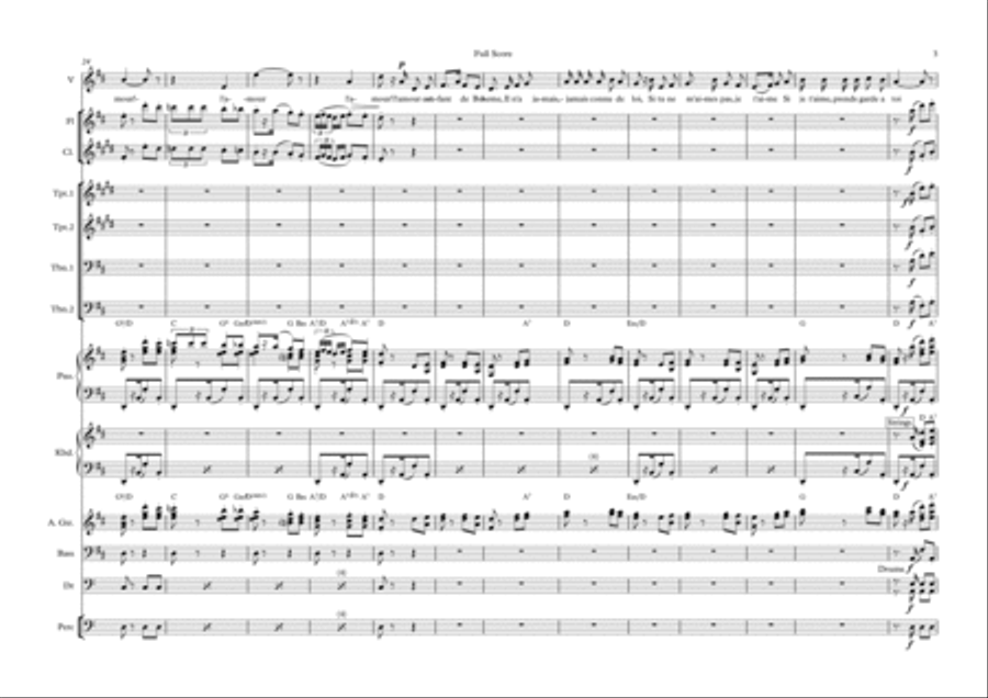Habanera - Female Soprano with 12 Piece Band Flute scores gallery preview page 3