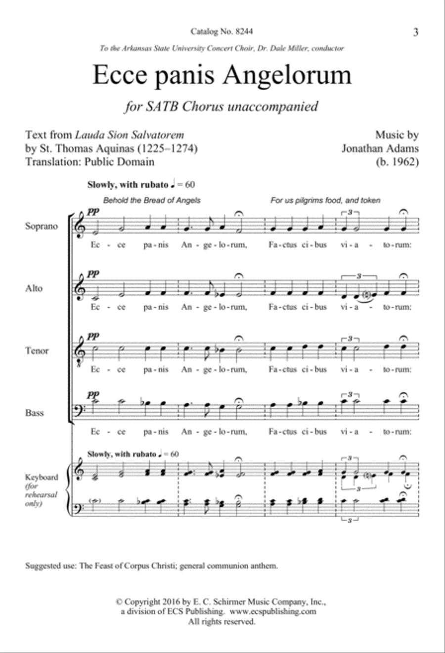 Ecce panis Angelorum 4-Part scores gallery preview page 3
