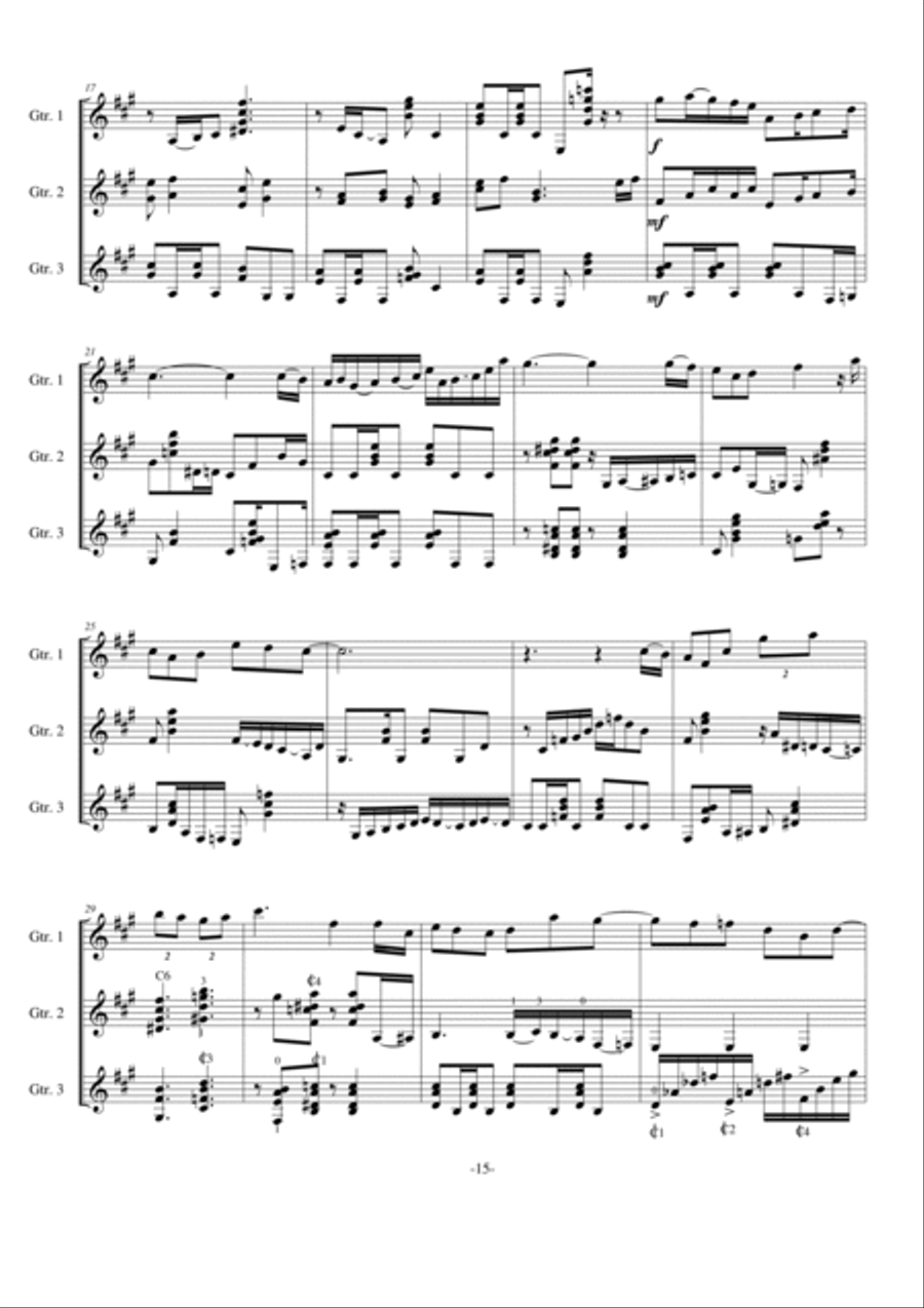 Three guitars-Tonada Funcional VI Guitar Solo scores gallery preview page 2