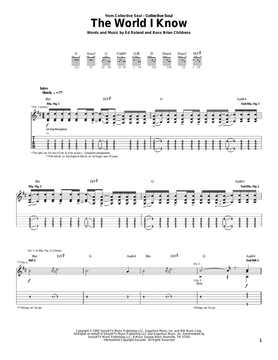 The World I Know The World I Know Acoustic Guitar scores gallery preview page 1