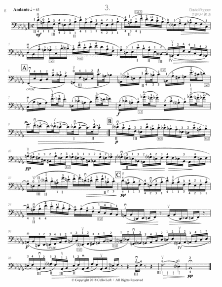 Popper (arr. Richard Aaron): Op. 73, Etude #3