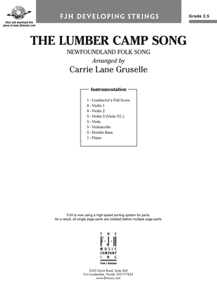 The Lumber Camp Song: Score