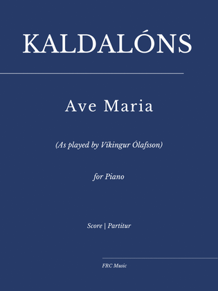Book cover for Kaldalóns: Ave Maria (as played by Vikíngur Ólafsson)