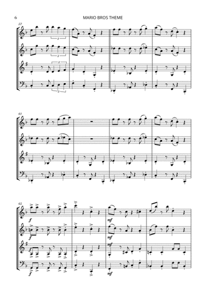 Super Mario Bros Theme by Alan Silvestri Woodwind Quartet - Digital Sheet Music
