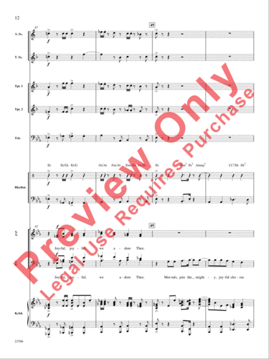 Joyful, Joyful, We Adore Thee Choir scores gallery preview page 13