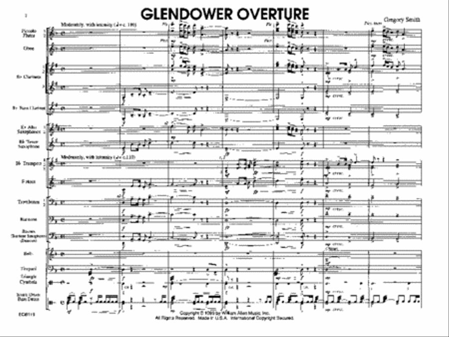 Glendower Overture Concert Band scores gallery preview page 2