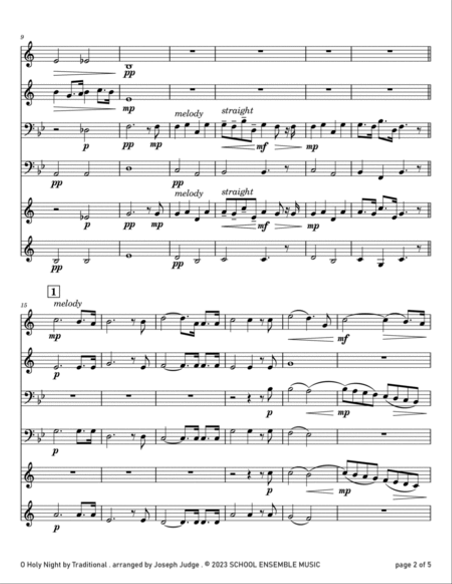 O Holy Night for Brass Quartet in Schools Brass Quartet scores gallery preview page 2