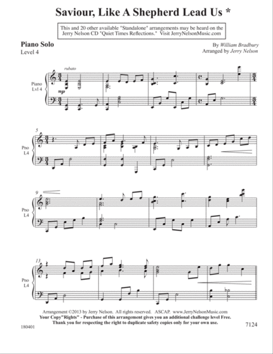 Savior Like A Shepherd Lead Us (2 for 1 PIANO Standalone Arr's) Piano Solo scores gallery preview page 2