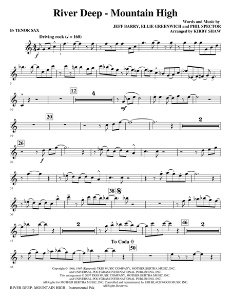 River Deep - Mountain High (arr. Kirby Shaw) - Bb Tenor Saxophone