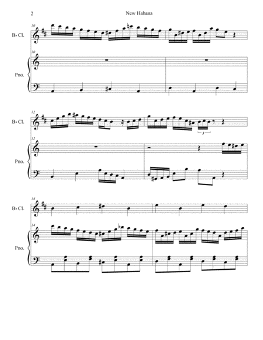 New Habana for Piano and Clarinet Clarinet Solo scores gallery preview page 2