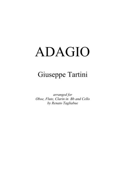 SARABANDA III - G. Tartini - Arr. for Oboe, Flute, Clarin in Bb and Cello - With separate Parts image number null
