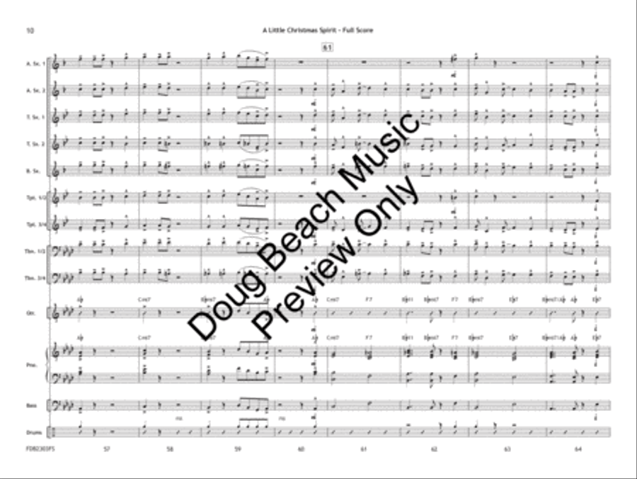 A Little Christmas Spirit Jazz Ensemble scores gallery preview page 11
