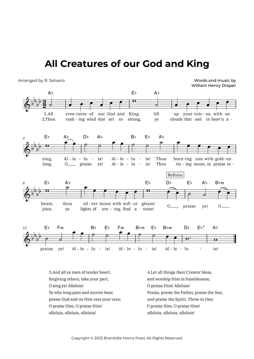All Creatures of our God and King (Key of A-Flat Major) image number null