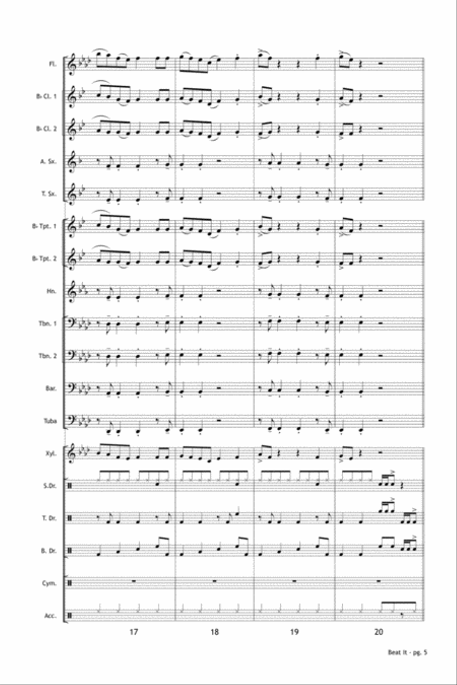 Beat It Marching Band scores gallery preview page 6