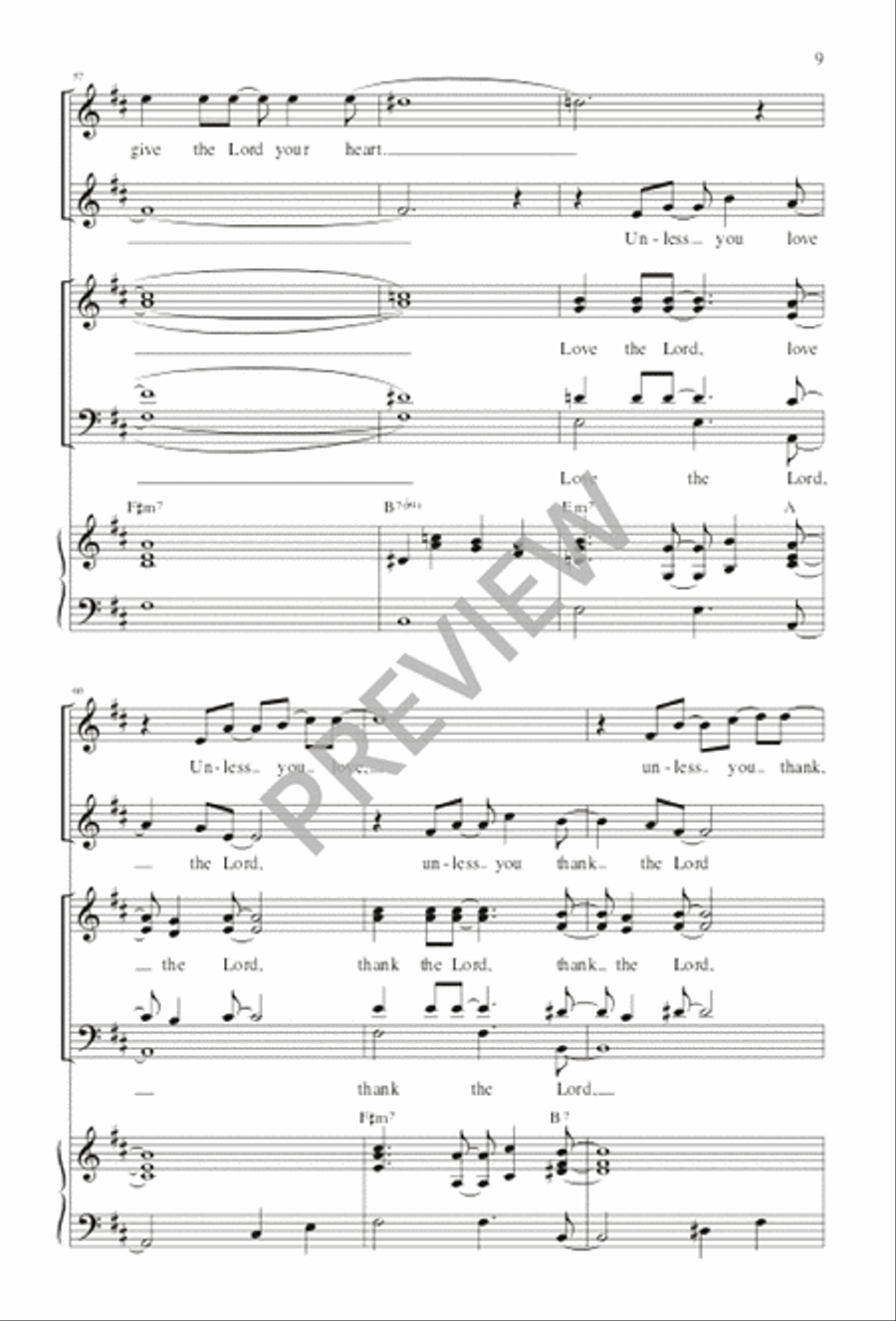 Give the Lord Your Heart / Le Das Tu Corazón 4-Part scores gallery preview page 9