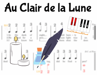 Book cover for Au Clair de la Lune - Pre-staff Finger Number Notation on the Black Keys