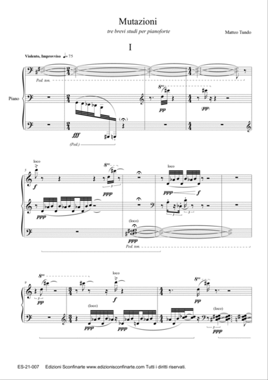 Matteo Tundo: MUTAZIONI (ES-21-007) Piano Solo scores gallery preview page 4