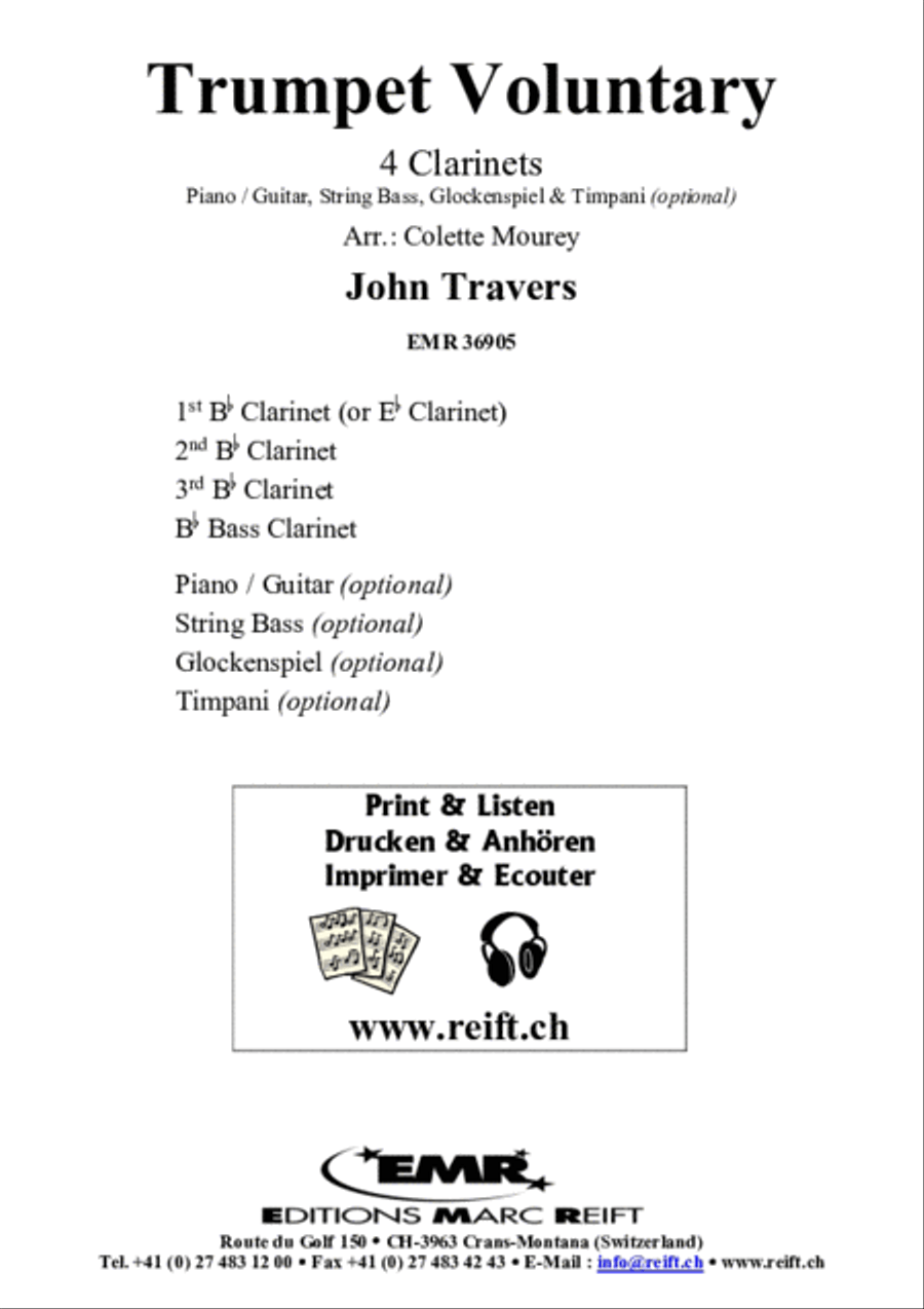 Trumpet Voluntary Clarinet scores gallery preview page 2