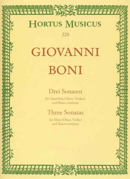 Three Sonatas for Flute (Oboe, Violin) and Basso continuo