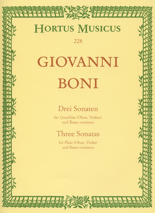 Book cover for Drei Sonaten for Flute (Oboe/Violin) and Basso continuo